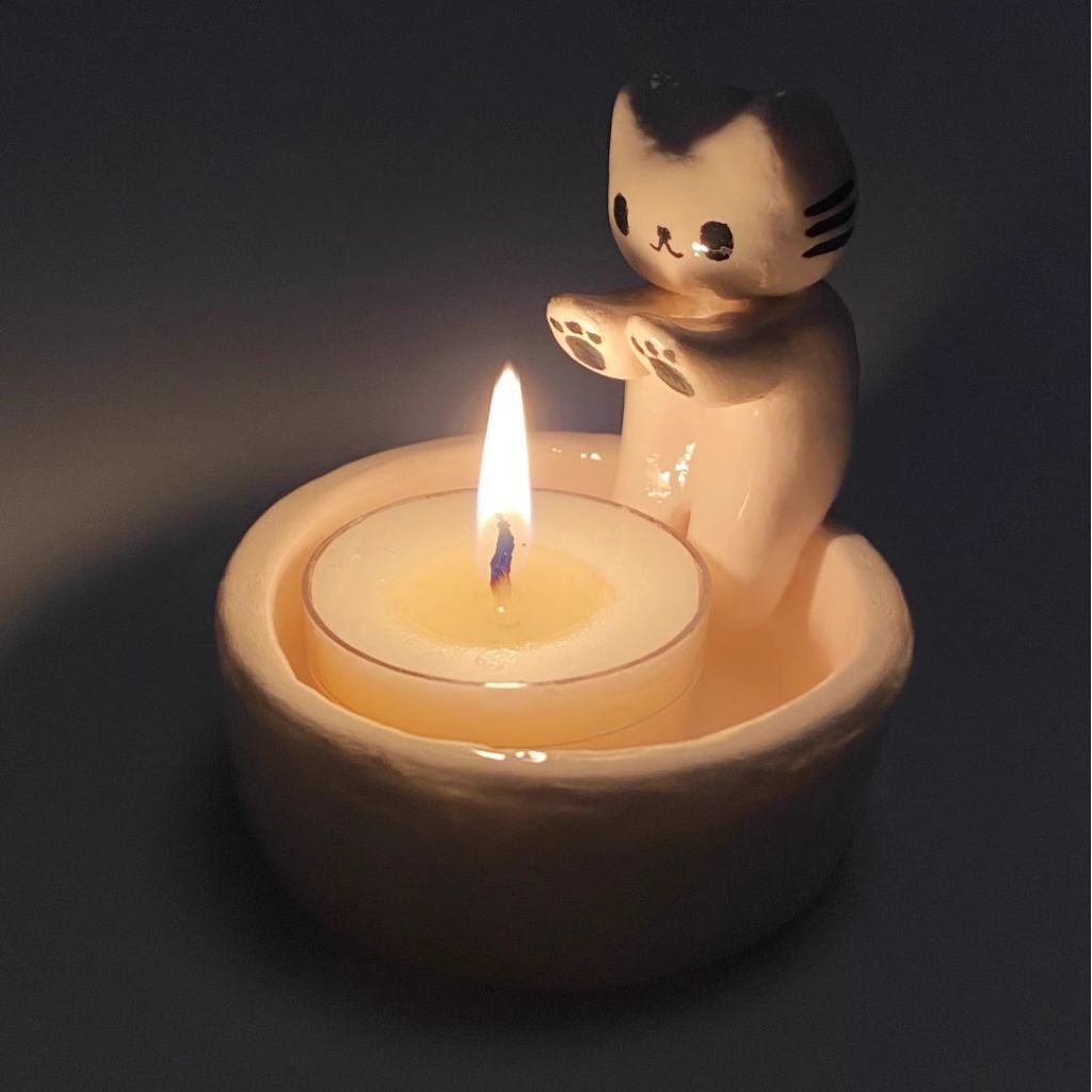 Florea™ Kitten Candle Holder